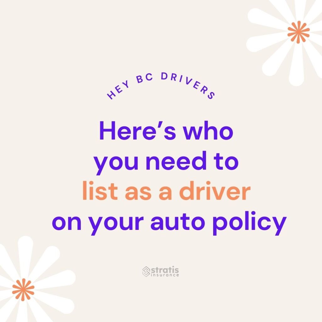 listing drivesr on your auto policy